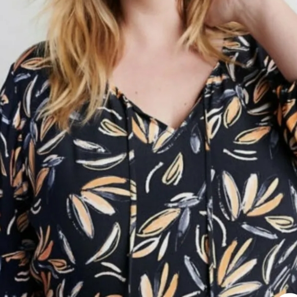 Ryllace Floral Boho Promenade Flowy Tiered Navy Blue Dress 3/4 Sleeve  Size 20 - Picture 2 of 15